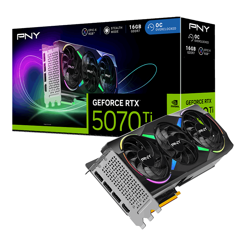 PNY RTX5070Ti,OC,16GB,PCIE5.0 | VCG5070T16TFXPB1-O