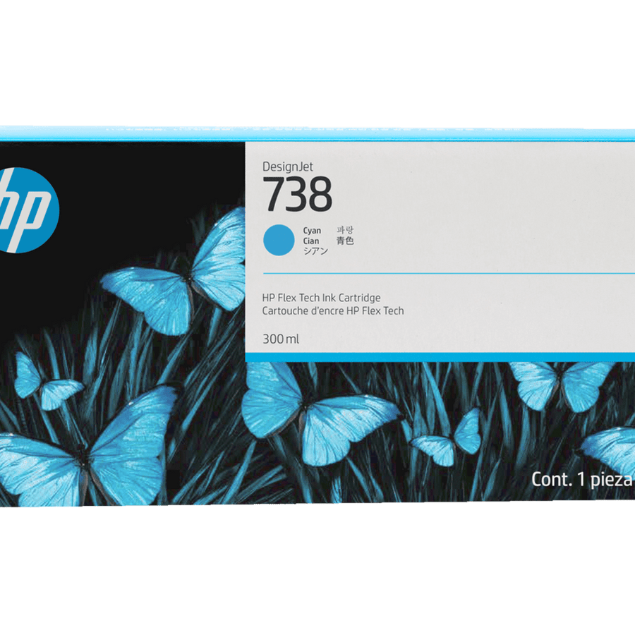 HP 738 300-ml Cyan DesignJet Ink Cartridge (676M6A)