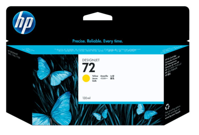 HP 72 130-ml Yellow DesignJet Ink Cartridge (C9373A)