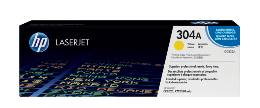 HP 304A Yellow Original LaserJet Toner Cartridge (CC532A)