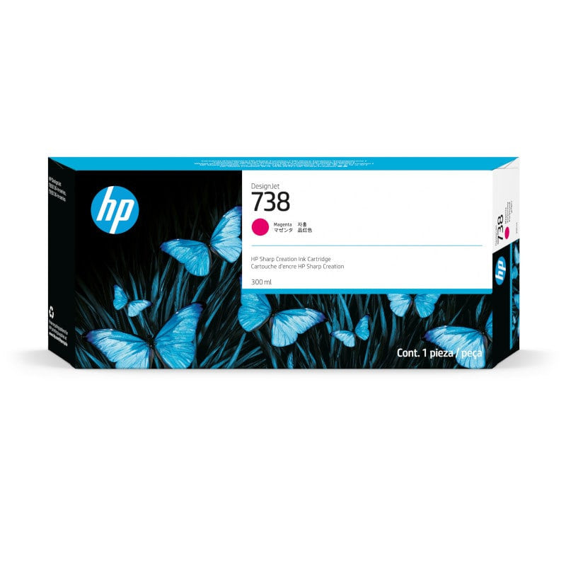 HP 738 300-ml Magenta DesignJet Ink Cartridge (676M7A)