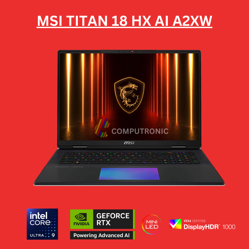 MSI Titan 18 HX AI | Intel Core Ultra 9 285HX | 64GB RAM | 4TB SSD | NVIDIA RTX 5090 16GB | 18" UHD+ 120Hz | Windows 11 Pro – ChipSync UAE