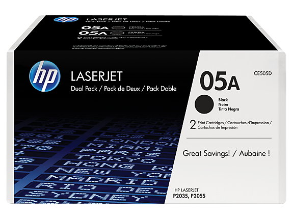 HP 05A 2-pack Black Original Laserjet To | CE505D | Warranty Included