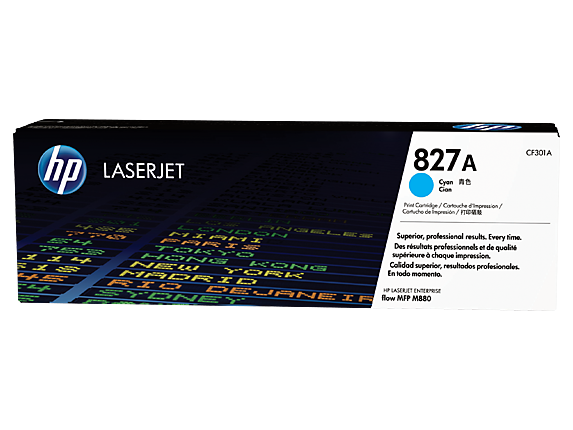 HP 827A Cyan Original LaserJet Toner Cartridge (CF301A)