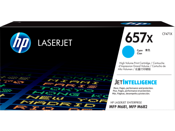 HP 657X High Yield Cyan Original LaserJet Toner Cartridge (CF471X)
