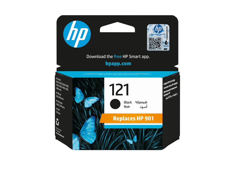 HP 121 Black Ink Cartridge With Vivera I | CC640HE | Warranty Included