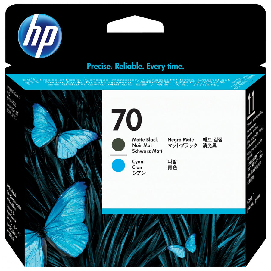 HP 70 Matte Black and Cyan DesignJet Printhead (C9404A)