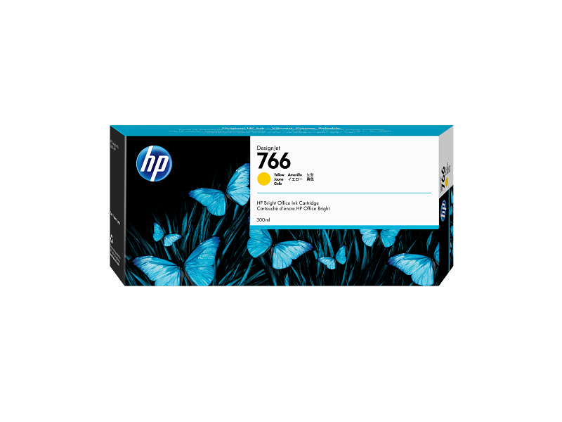HP 766 300-ml Yellow DesignJet Ink Cartridge (P2V91A)