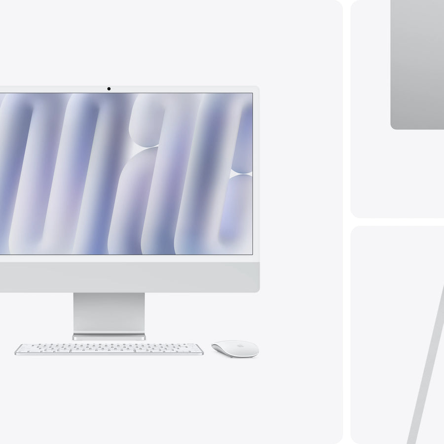 Apple iMac M4 | 16GB Unified Memory | 512GB SSD | 10-Core GPU | 24-inch 4.5K Retina Display | 10-Core CPU | Silver | 4x Thunderbolt 4 Ports | Gigabit Ethernet | 1-Year Apple Warranty