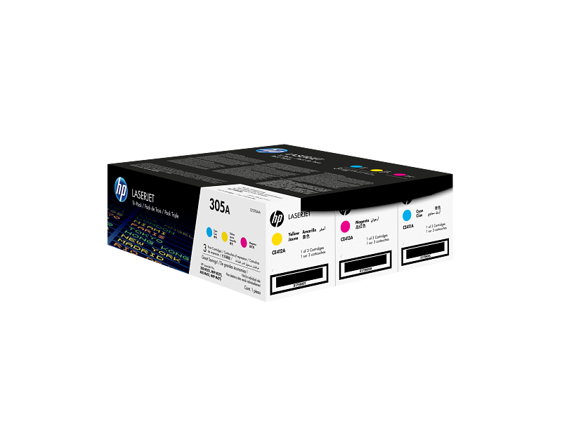 HP 305A 3-pack Cyan/Magenta/Yellow Original LaserJet Toner Cartridges (CF370AM)