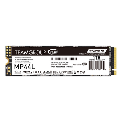 TEAM M.2-2280 PCI-E Gen4x4 MP44 1TB R/W Speed up to 7,400/6,500MB/s | TM8FPW001T0C101
