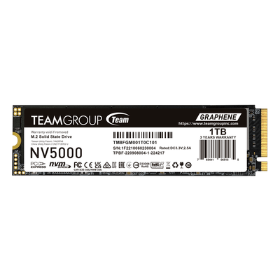 TEAMGROUP NV5000 1TB SLC Cache NVMe PCIe Gen4x4 M.2 2280 Laptop, Desktop SSD Read/Write Speed up to 4500 / 1900MB/s | TM8FGM001T0C101