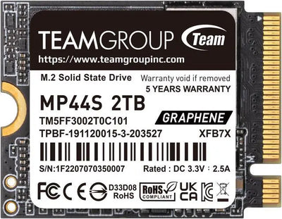 TEAM M.2-2230 PCI-E Gen4x4 MP44S 2TB R/W Speed up to 5,000/ 3,500 MB/s RETAIL | TM5FF3002T0C101