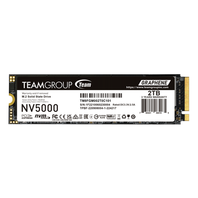 TEAMGROUP NV5000 2TB SLC Cache NVMe PCIe Gen4x4 M.2 2280 Laptop, Desktop SSD Read/Write Speed up to 5000 / 3000MB/s | TM8FGM002T0C101
