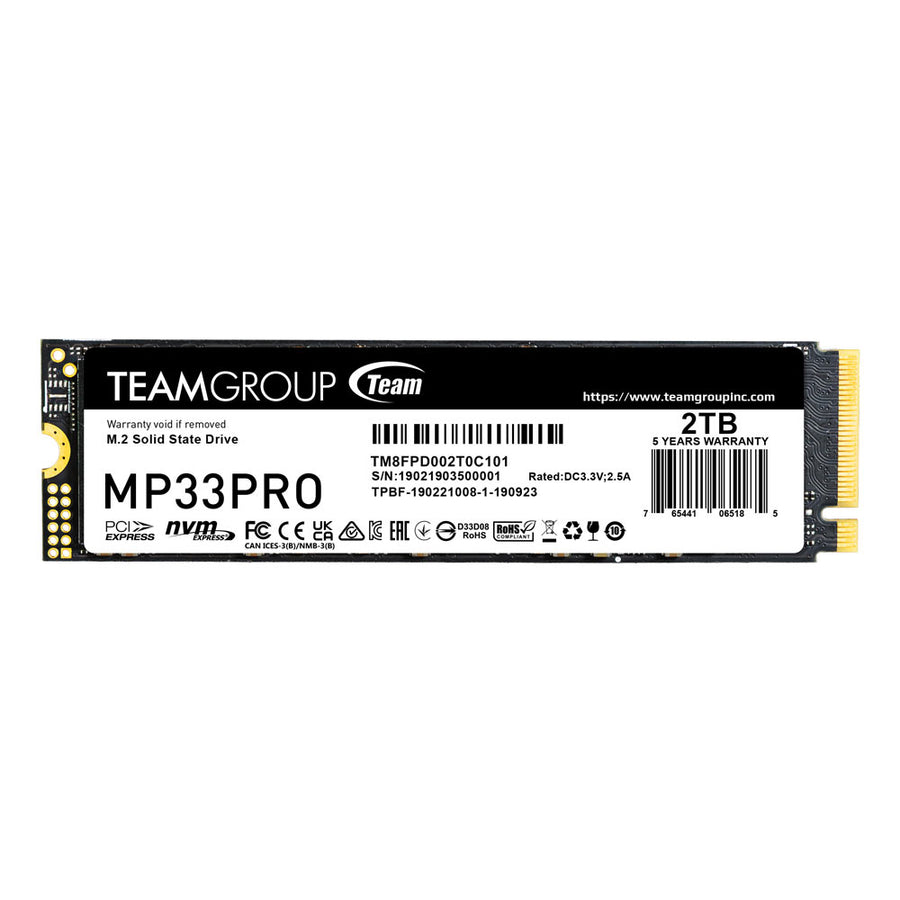 TEAM MP33 Pro PCIe NVMe 2280 2 TB R/W speed up to 2400 / 2000 MB/s | TM8FPD002T0C101