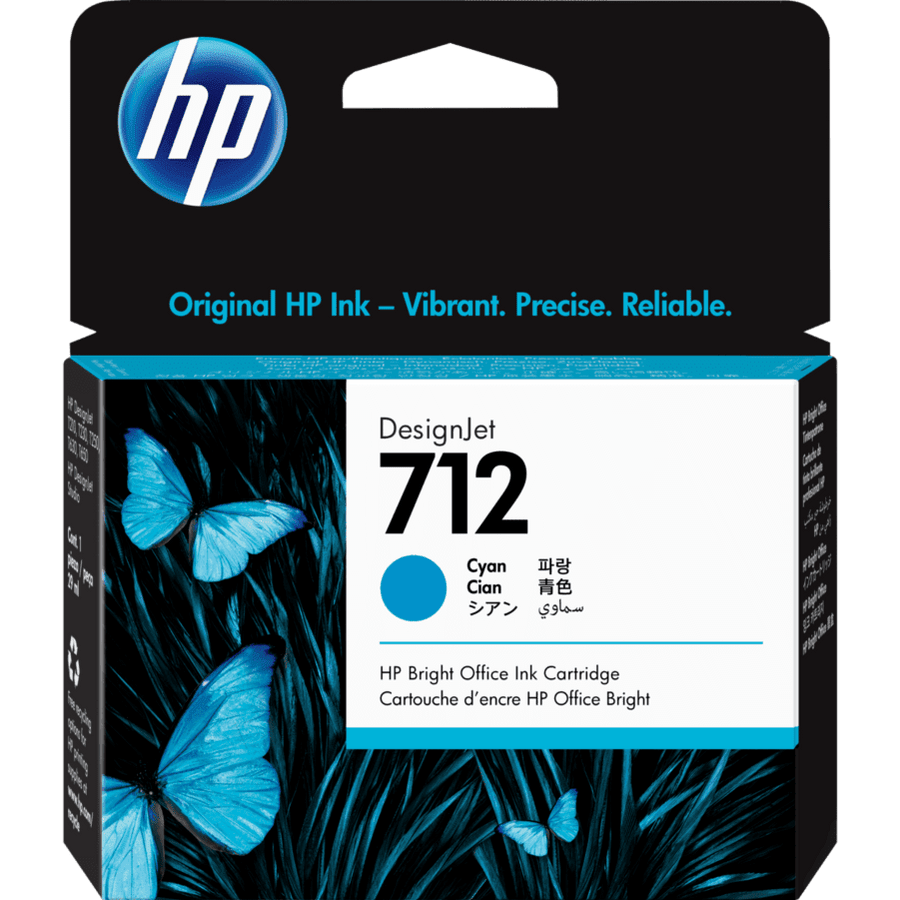 HP 712 29-ml Cyan DesignJet Ink Cartridge (3ED67A)