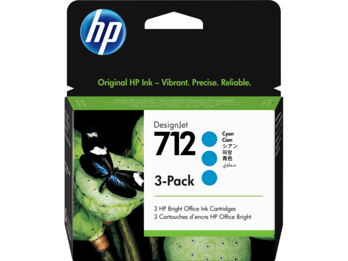 HP 712 3-pack 29-ml Cyan DesignJet Ink Cartridge (3ED77A)