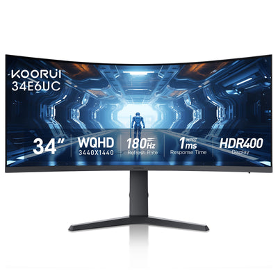 KOORUI 34E6UC 34" Curved Gaming Monitor | WQHD 3440x1440 | 165Hz | 1ms MPRT | HDR 400