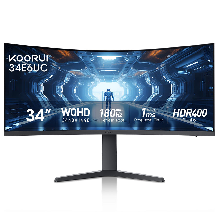 KOORUI 34E6UC 34" Curved Gaming Monitor | WQHD 3440x1440 | 165Hz | 1ms MPRT | HDR 400