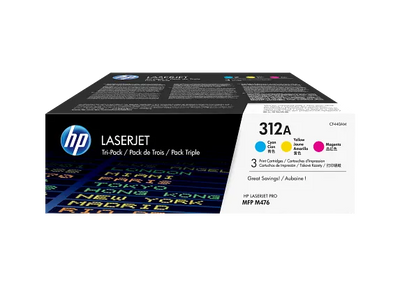 HP 312A 3-pack Cyan/Magenta/Yellow Original LaserJet Toner Cartridges (CF440AM)