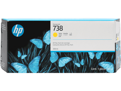 HP 738 130-ml Yellow DesignJet Ink Cartridge (498N7A)