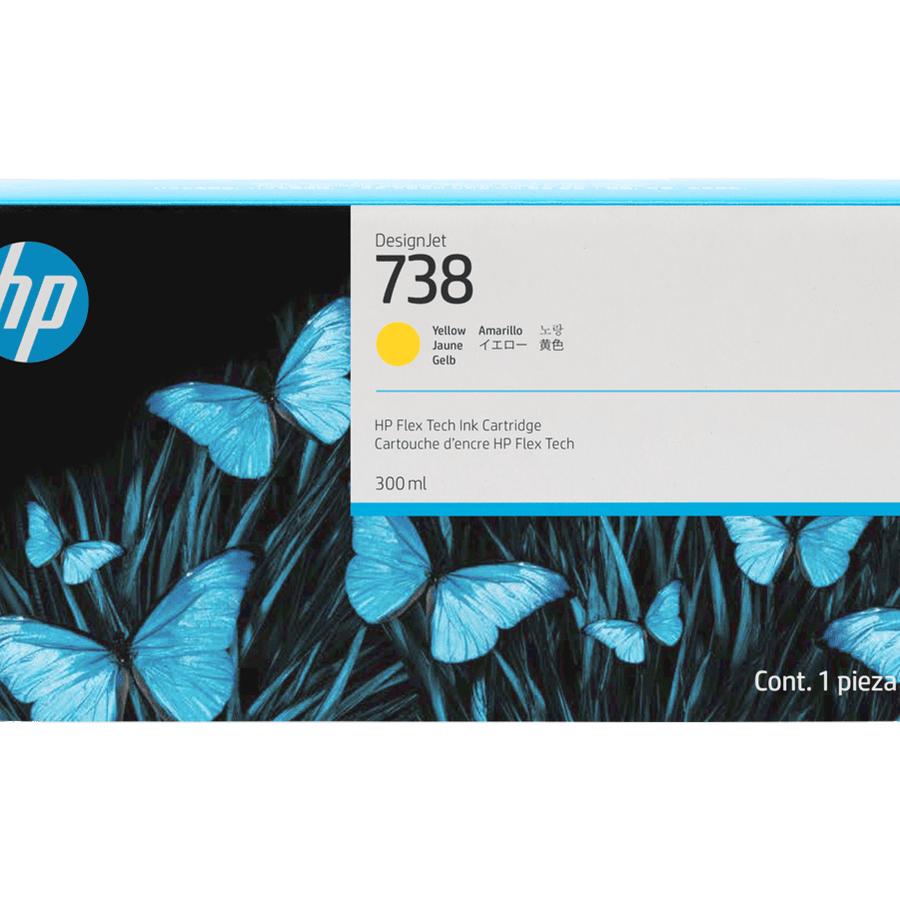 HP 738 130-ml Yellow DesignJet Ink Cartridge (498N7A)