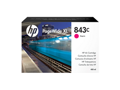 HP 843C 400-ml Magenta PageWide XL Ink Cartridge (C1Q67A)