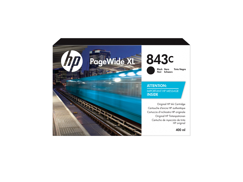 HP 843C 400-ml Black PageWide XL Ink Cartridge (C1Q65A)