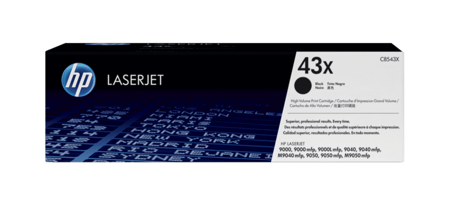 HP 43X High Yield Black Original LaserJet Toner Cartridge (C8543X)