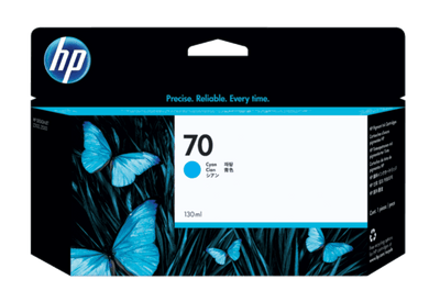 HP 70 130-ml Cyan DesignJet Ink Cartridge (C9452A)