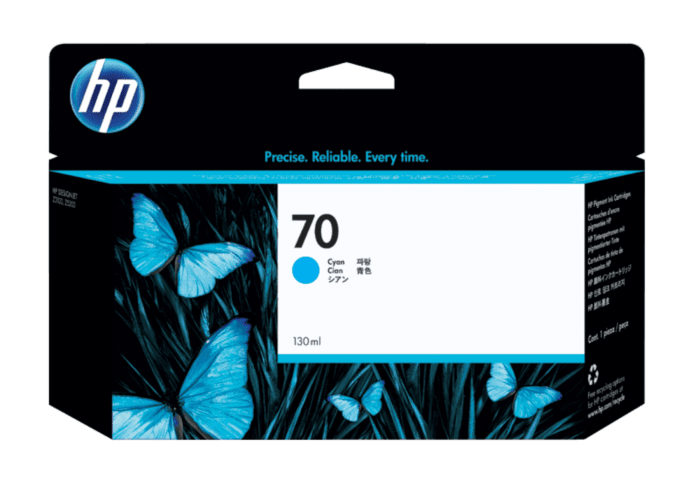 HP 70 130-ml Cyan DesignJet Ink Cartridge (C9452A)