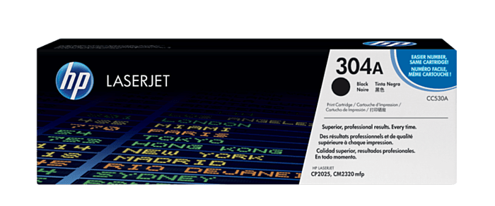 HP 304A Black Original LaserJet Toner Cartridge (CC530A)