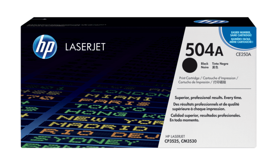 HP 504A Black Original LaserJet Toner Cartridge (CE250A)