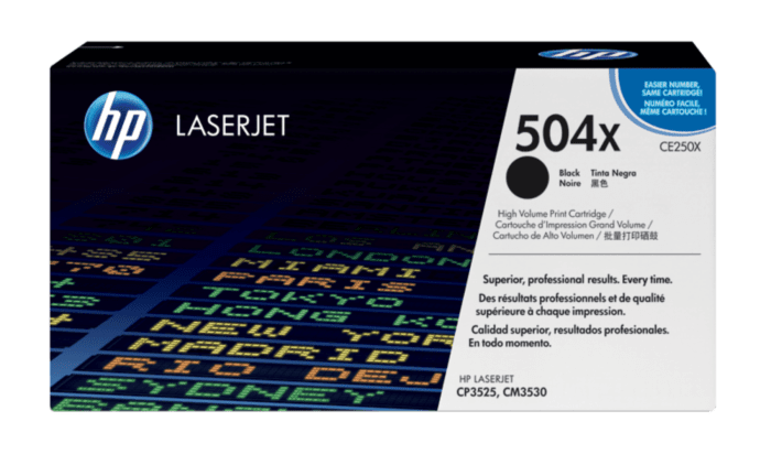 HP 504X High Yield Black Original LaserJet Toner Cartridge (CE250X)