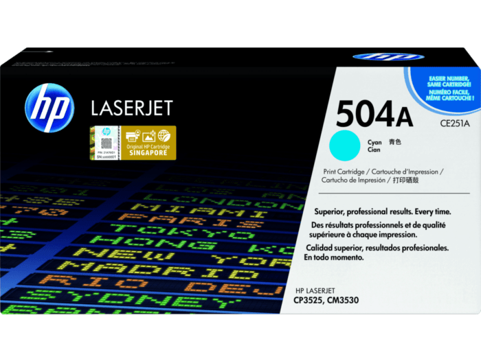 HP 504A Cyan Original LaserJet Toner Cartridge (CE251A)