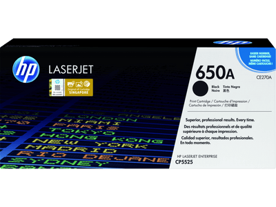 HP 650A Black Original LaserJet Toner Cartridge (CE270A)