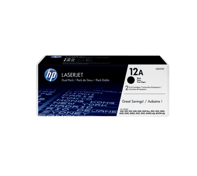 HP 12A 2-pack Black Original LaserJet Toner Cartridges (Q2612AF)