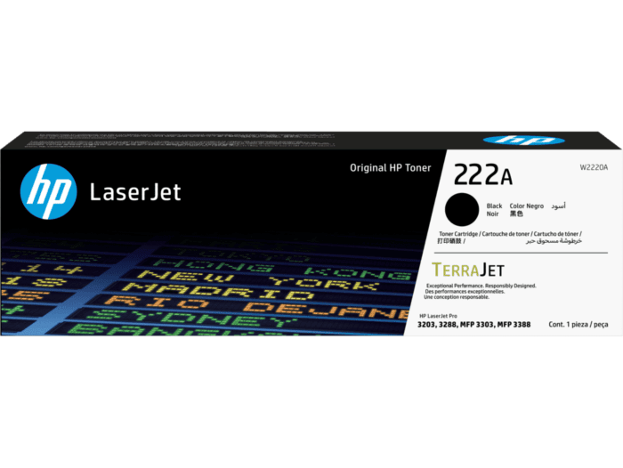 HP 222A Black Original LaserJet Toner Cartridge (W2220A)