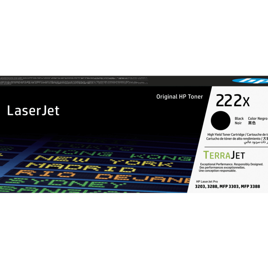 HP 222X High Yield Black Original LaserJet Toner Cartridge (W2220X)