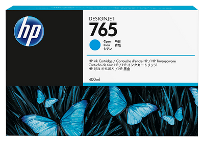 HP 765 400-ml Cyan DesignJet Ink Cartridge (F9J52A)