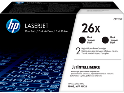HP 26X 2-pack High Yield Black Original LaserJet Toner Cartridges (CF226XD)