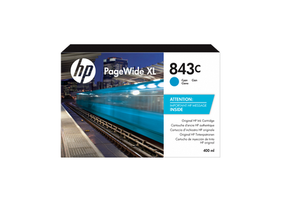 HP 843C 400-ml Cyan PageWide XL Ink Cartridge (C1Q66A)
