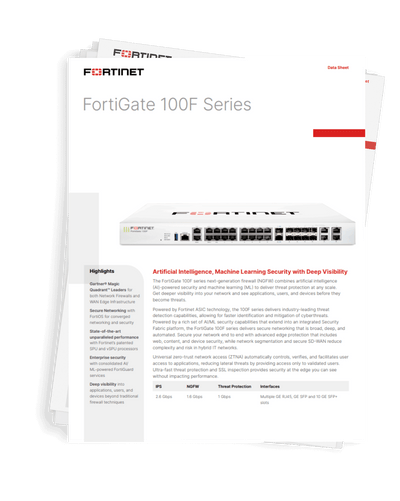 Fortinet Fortigate-100f 3 Year Unified (UTM) Prot | FC10F100F9500236