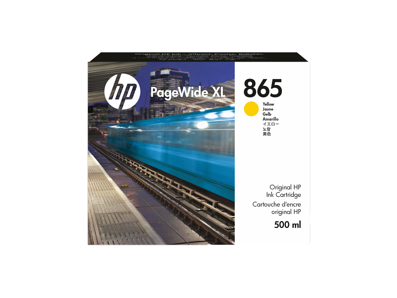 HP 865 500-ml Yellow PageWide XL Ink Cartridge (3ED84A)
