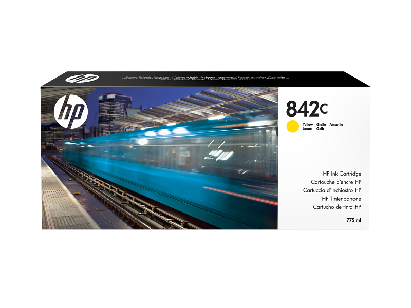HP 842C 775-ml Yellow PageWide XL Ink Cartridge (C1Q56A)