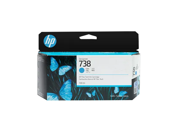 HP 738 130-ml Cyan DesignJet Ink Cartridge (498N5A)