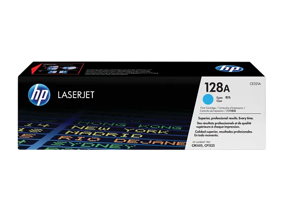 HP 128A Cyan Original LaserJet Toner Cartridge (CE321A)