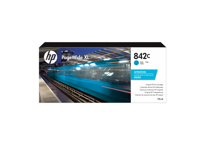HP 842C 775-ml Cyan PageWide XL Ink Cartridge (C1Q54A)