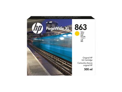 HP 863 500-ml Yellow PageWide XL Ink Cartridge (F9K39A)