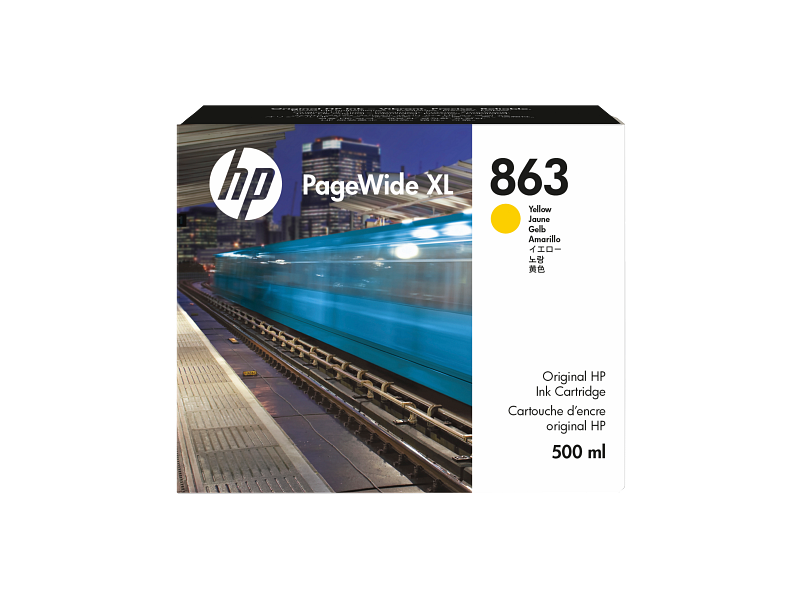 HP 863 500-ml Yellow PageWide XL Ink Cartridge (F9K39A)